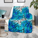 Blue Butterfly Wings Pattern Print Blanket