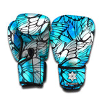 Blue Butterfly Wings Pattern Print Boxing Gloves