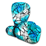 Blue Butterfly Wings Pattern Print Boxing Gloves