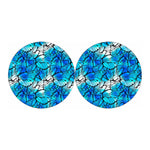 Blue Butterfly Wings Pattern Print Car Coasters