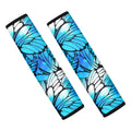 Blue Butterfly Wings Pattern Print Car Seat Belt Covers