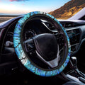 Blue Butterfly Wings Pattern Print Car Steering Wheel Cover