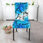 Blue Butterfly Wings Pattern Print Dining Chair Slipcover