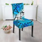 Blue Butterfly Wings Pattern Print Dining Chair Slipcover