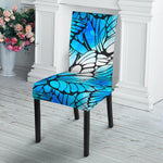 Blue Butterfly Wings Pattern Print Dining Chair Slipcover