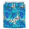 Blue Butterfly Wings Pattern Print Duvet Cover Bedding Set