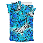 Blue Butterfly Wings Pattern Print Duvet Cover Bedding Set