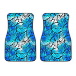 Blue Butterfly Wings Pattern Print Front Car Floor Mats