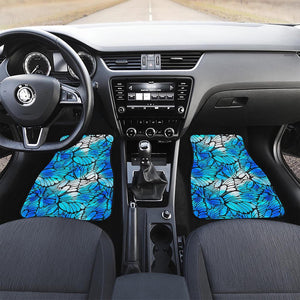 Blue Butterfly Wings Pattern Print Front Car Floor Mats