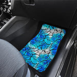 Blue Butterfly Wings Pattern Print Front Car Floor Mats