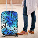 Blue Butterfly Wings Pattern Print Luggage Cover GearFrost