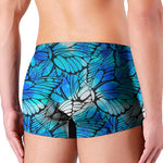 Blue Butterfly Wings Pattern Print Men's Boxer Briefs