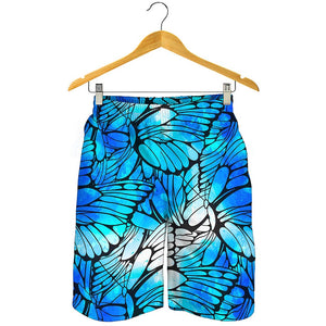 Blue Butterfly Wings Pattern Print Men's Shorts