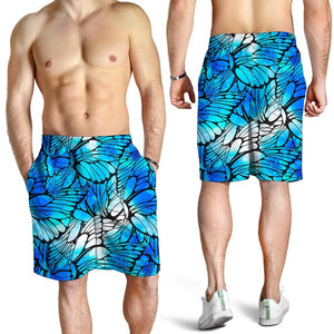 Blue Butterfly Wings Pattern Print Men's Shorts