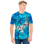 Blue Butterfly Wings Pattern Print Men's T-Shirt