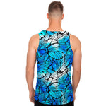 Blue Butterfly Wings Pattern Print Men's Tank Top