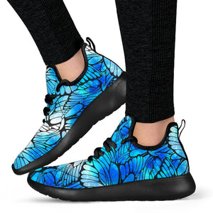 Blue Butterfly Wings Pattern Print Mesh Knit Shoes GearFrost