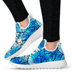 Blue Butterfly Wings Pattern Print Mesh Knit Shoes GearFrost