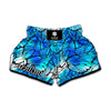 Blue Butterfly Wings Pattern Print Muay Thai Boxing Shorts