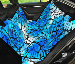 Blue Butterfly Wings Pattern Print Pet Car Back Seat Cover