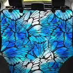 Blue Butterfly Wings Pattern Print Pet Car Back Seat Cover