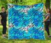 Blue Butterfly Wings Pattern Print Quilt