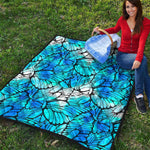 Blue Butterfly Wings Pattern Print Quilt