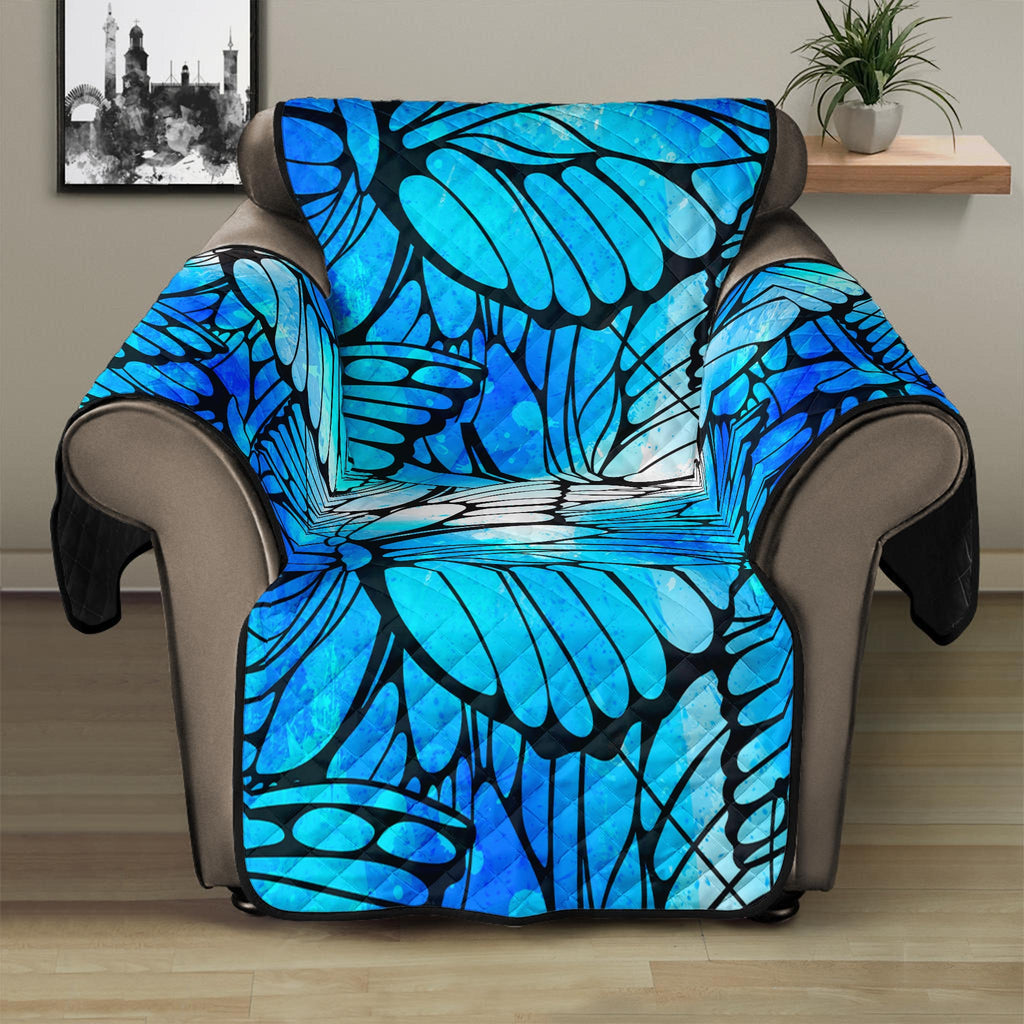 Blue Butterfly Wings Pattern Print Recliner Protector