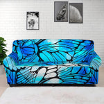 Blue Butterfly Wings Pattern Print Sofa Cover