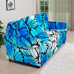 Blue Butterfly Wings Pattern Print Sofa Cover