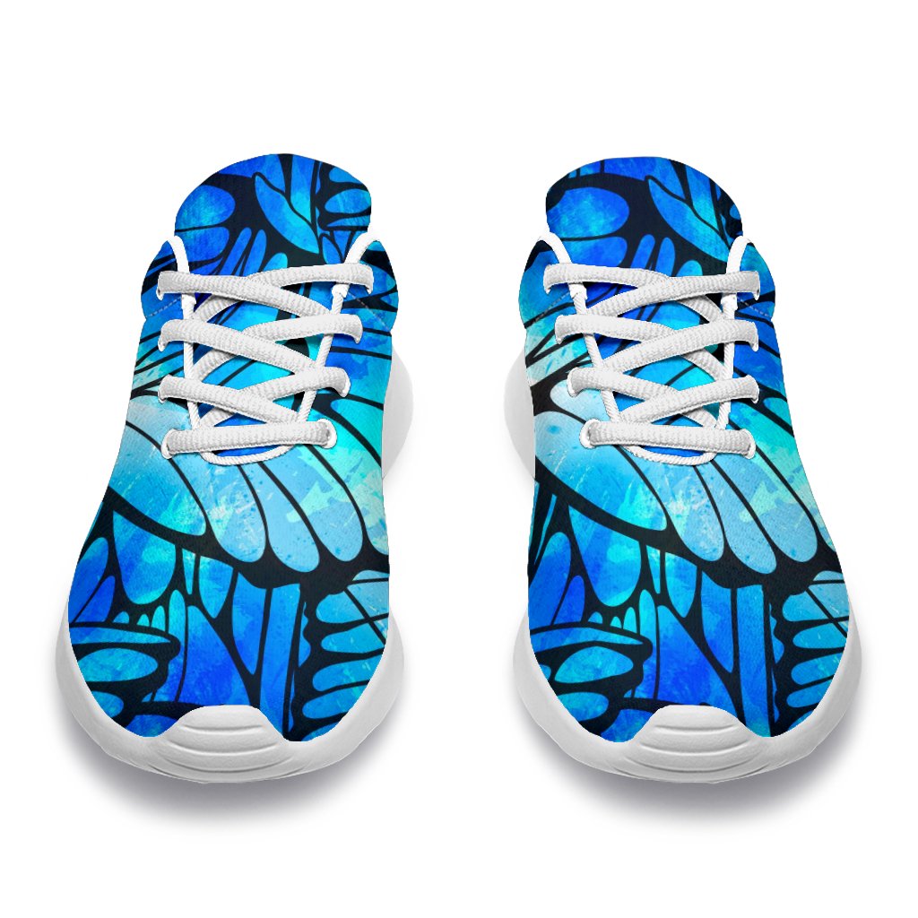 Blue Butterfly Wings Pattern Print Sport Shoes GearFrost