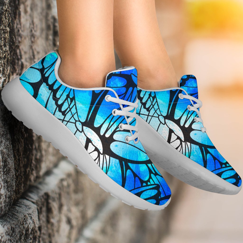 Blue Butterfly Wings Pattern Print Sport Shoes GearFrost