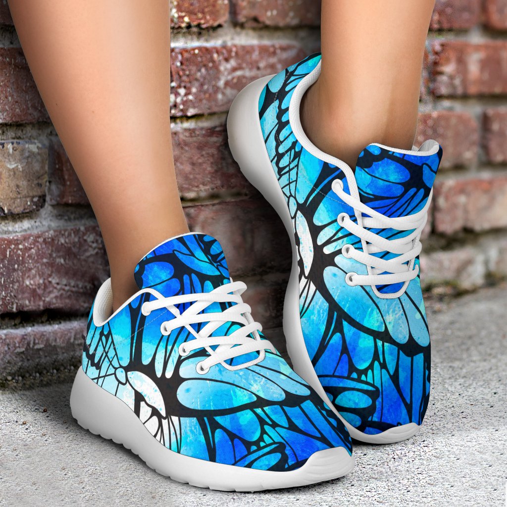 Blue Butterfly Wings Pattern Print Sport Shoes GearFrost