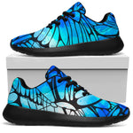 Blue Butterfly Wings Pattern Print Sport Shoes GearFrost