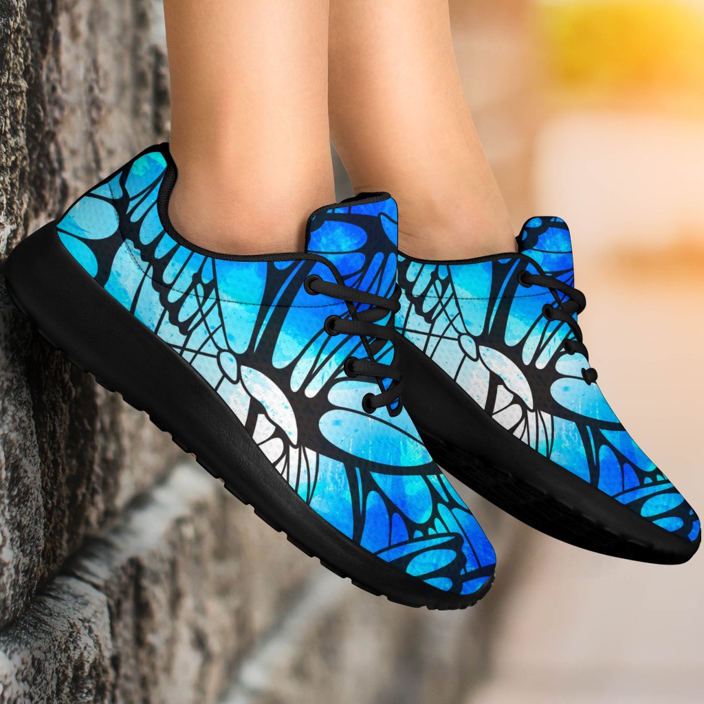 Blue Butterfly Wings Pattern Print Sport Shoes GearFrost