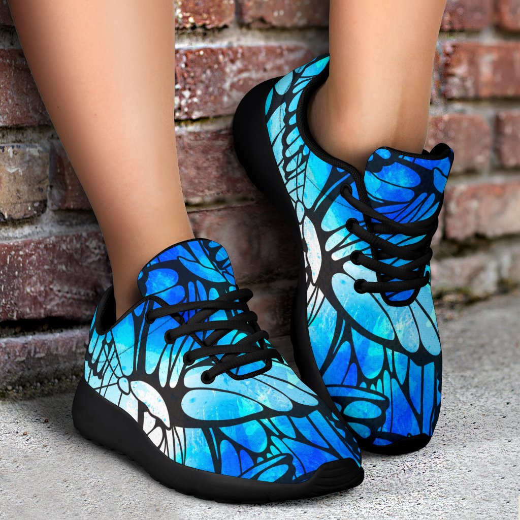 Blue Butterfly Wings Pattern Print Sport Shoes GearFrost