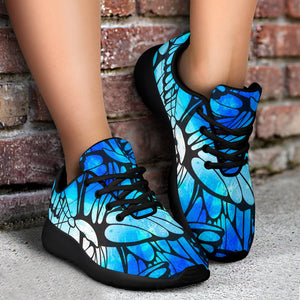 Blue Butterfly Wings Pattern Print Sport Shoes GearFrost