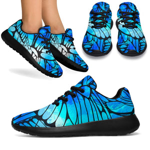 Blue Butterfly Wings Pattern Print Sport Shoes GearFrost