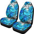 Blue Butterfly Wings Pattern Print Universal Fit Car Seat Covers