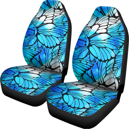 Blue Butterfly Wings Pattern Print Universal Fit Car Seat Covers