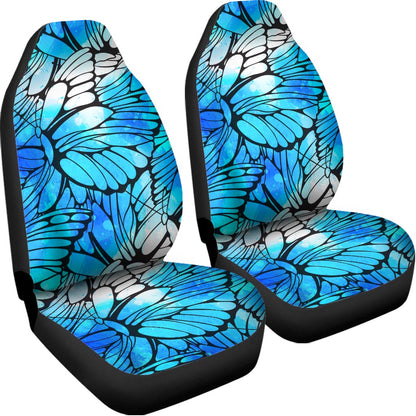 Blue Butterfly Wings Pattern Print Universal Fit Car Seat Covers