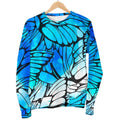 Blue Butterfly Wings Pattern Print Women's Crewneck Sweatshirt