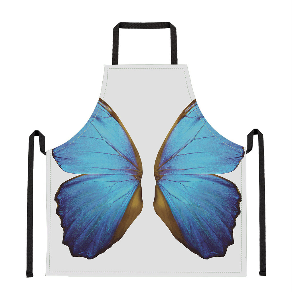 Blue Butterfly Wings Print Apron