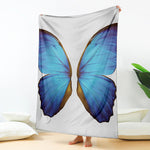 Blue Butterfly Wings Print Blanket