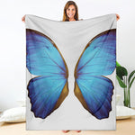 Blue Butterfly Wings Print Blanket