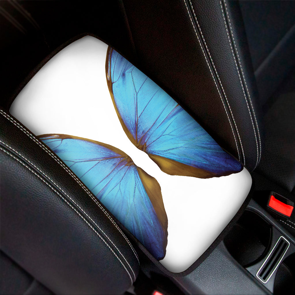 Blue Butterfly Wings Print Car Center Console Cover