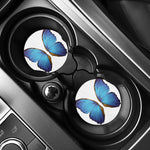 Blue Butterfly Wings Print Car Coasters