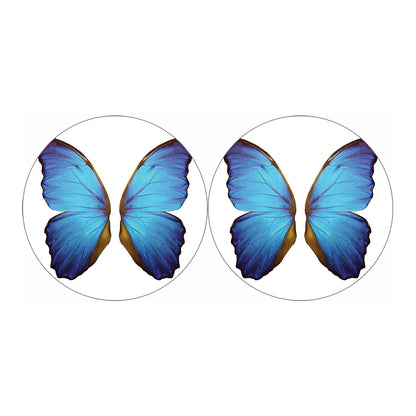 Blue Butterfly Wings Print Car Coasters