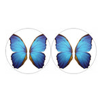 Blue Butterfly Wings Print Car Coasters