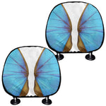 Blue Butterfly Wings Print Car Headrest Covers